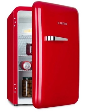 Mini lodówka retro 70l półka czerwona barek chrom