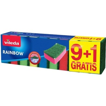 VILEDA ZMYWAK KUCHENNY GĄBKA 9+1 MIX KOLORÓW