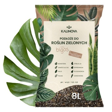 Podłoże Bigos Lekka Ziemia do kwiatów roślin zielonych 8L Mieszanka PREMIUM