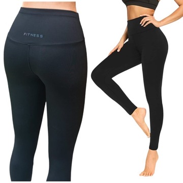 Legginsy damskie LEGINSY SPORTOWE KLASYCZNE DŁUGIE WYGODNE CZARNE