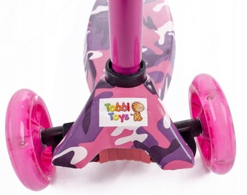 ТРЕХКОЛЕСНЫЙ БАЛАНСОВЫЙ САМОКАТ ДЛЯ ДЕТЕЙ LED ГРАФФИТИ 60 КГ РОЗОВЫЙ
