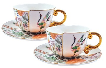 Набор из 2-х фарфоровых чашек Crane Flowers 250мл в подарочной упаковке