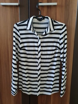 MOHITO koszula damska biało-czarna w paski XS/34