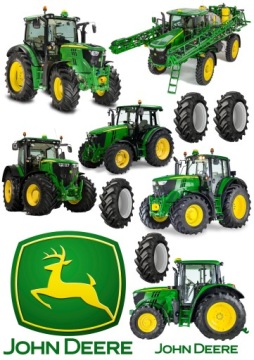 Opłatek Tort JOHN DEERE TRAKTOR Wydruk Waflowy A4
