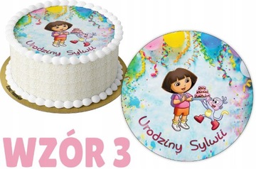 Opłatek z nadrukiem DORA POZNAJE ŚWIAT + IMIĘ