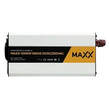 Przetwornica napięcia MAXX 1000W Sinus 12VDC 230VAC 500W / 1000W