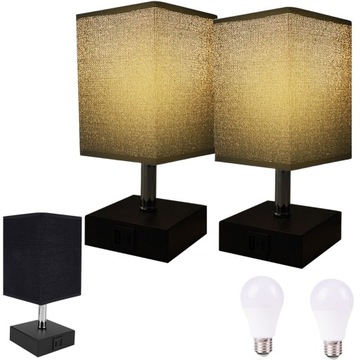 2 LAMPKA NOCNA STOŁOWA E27 LAMP NOCNA DEKORACJA SYPIALNI REGULOWANA JASNOŚĆ