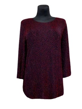 КРАСИВАЯ ПОЛЬСКАЯ БЛУЗКА-ТУНИКА, размер 46, блестящая