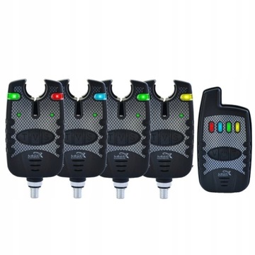 Комплект из 4 сигнализаторов поклевки, блок управления датчиком поклевки