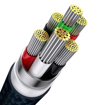 BASEUS SZYBKI KABEL USB - USB-C/Lightning/micro USB 100W MOCNY PRZEWÓD 1,2m