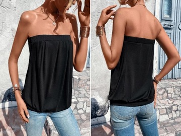 D009G29 TOP CZARNY KLASYCZNY LUŹNY SHEIN 38