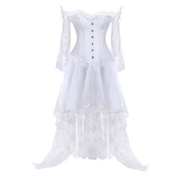 Wedding Corset Woman Dress with Long Sleeve Fairyc