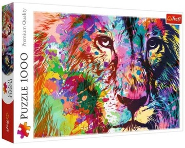 PUZZLE 1000 ELEMENTÓW Układanka KOLOROWY LEW Trefl GRAFIKA WYSOKIEJ JAKOŚCI