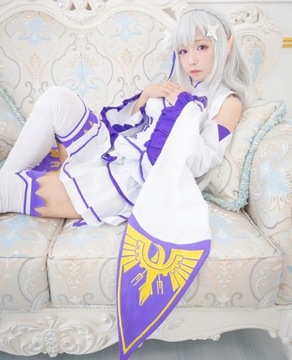 Наряд Косплей Костюм Аниме Эмилия RE Zero Wig