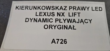 SMĚROVKA PRAVÝ LED LEXUS NX FACELIFT DYNAMIC