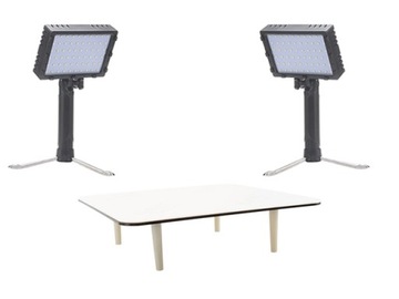 Zestaw PODSTAWKA AKRYLOWA 30x30 i 2 x Lampa 30W