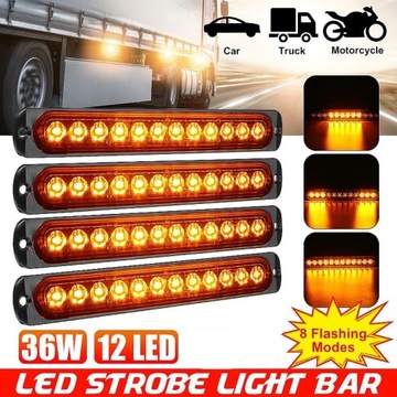 СИГНАЛЬНАЯ ЛАМПА 12 светодиодных СТРОБЕСКОП СТРОЙНАЯ ПОМОЩЬ