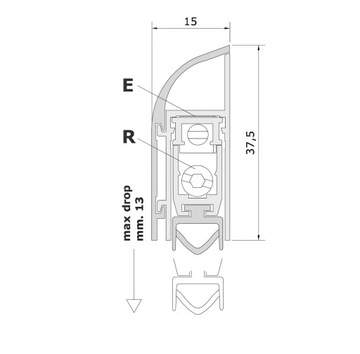Próg Automatyczny Opadający Nawierzchniowy 1030 mm COMAX BIAŁA