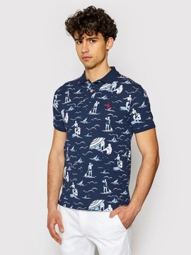 POLO RALPH LAUREN Deco Swimmers Polo Shirt Custom Slim Fit męska M