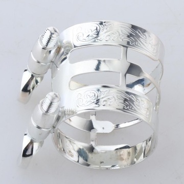 Металлическая лигатура мундштука для саксофона-альта для великолепного звука, посеребренная.