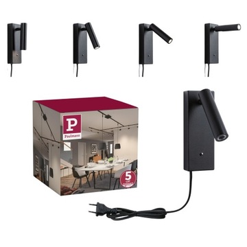 LAMPKA Do Czytania LED Kinkiet Nad Łóżko Wybór Jasności Czarny Mat PL71109