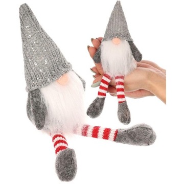 MIKOŁAJ DEKORACYJNY SZARY 13+10 CM