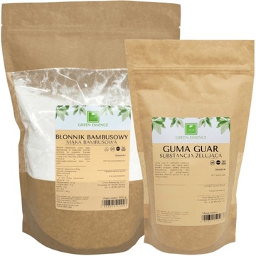 KETO ZESTAW Mąka BAMBUSOWY Błonnik + GUMA GUAR zagęstnik NATURALNA 2x 500g