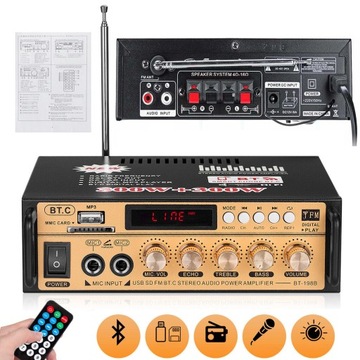 MINI WZMACNIACZ BLUETOOTH STEREO CYFROWY HI-FI DO DOMU LUB SAMOCHODU