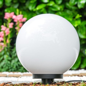 Lampa ogrodowa Kula solarna LED 25 cm wbijana naziemna LEDLUX