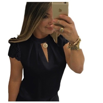 ELEGANCKA ZJAWISKOWA DASSKA BLUZKA KORONKOWA