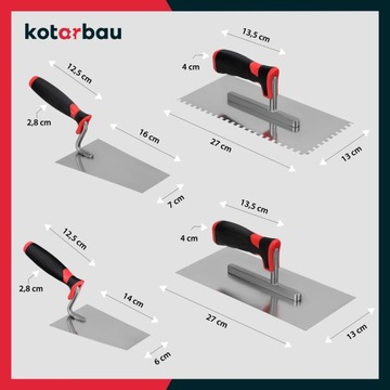 4-элементный кладочный набор, строительный шпатель, шпатель из нержавеющей стали для штукатурки.