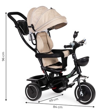 ТРЕХКОЛЕСНЫЙ ВЕЛОСИПЕД С ПОВОРОТНЫМ СИДЕНЬЕМ, ХОДОК + КАННОВЕР