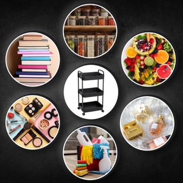 Кухонная тележка СТОЛ НА КОЛЕСАХ ТЕЛЕЖКА 3 УРОВНЯ С МОБИЛЬНЫМ ЗАМКОМ НА КОЛЕСАХ