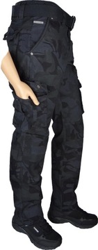 ЧЕРНЫЕ КАМО Эластичные брюки-карго с поясом Различные размеры r34 IT/Th-1