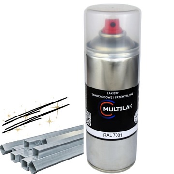 Lakier farba w sprayu do aluminium RAL 7001 Półmat