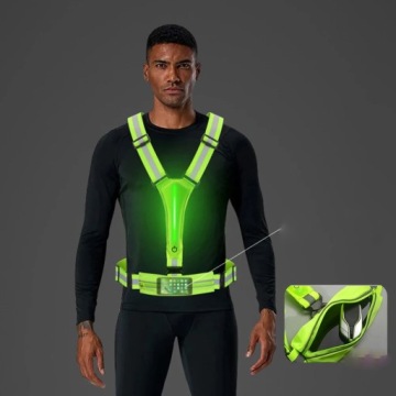 СВЕТООТРАЖАЮЩИЙ ЖИЛЕТ ДЛЯ БЕГОВОГО ВЕЛОСИПЕДА Двойной 2x USB-КАРМАНА С LED-подсветкой