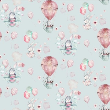 Fototapeta dla dzieci króliczki balony TWÓJ WYMIAR