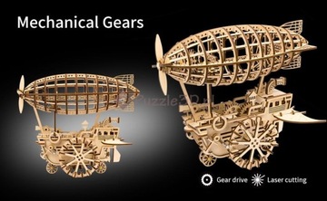 Дирижабль - деревянный механический 3D пазл.