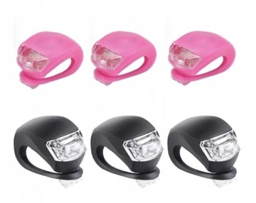 6 x Lampki rowerowe LED zestaw świateł do roweru wózka silikonowe światła