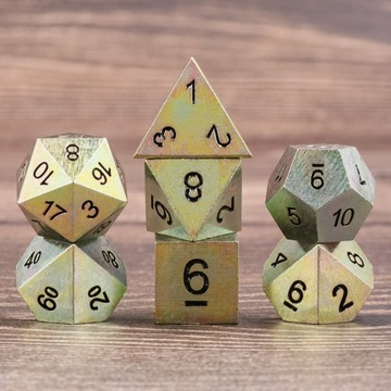 KRÓLEWSKI MIECZ ZESTAW 7 METALOWYCH KOŚCI RPG