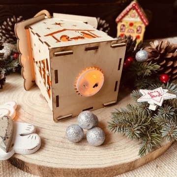 Светодиодный деревянный фонарь Advent Lantern для детей XL