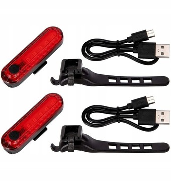 2x ŚWIATŁO ROWEROWE OŚWIETLNIE TYŁ LED LAMPA