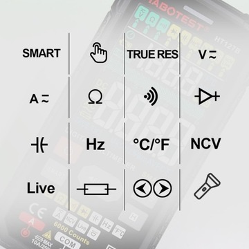 ЦИФРОВОЙ УНИВЕРСАЛЬНЫЙ МУЛЬТИМЕТР TRUE RMS NCV ТЕРМОПАРНЫЕ КАБЕЛИ КОРПУС БАТАРЕИ