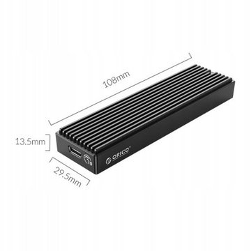 Черный чехол Orico для SSD-накопителя M.2 NVMe PCI-e 10 Гбит/с USB-C емкостью до 2 ТБ