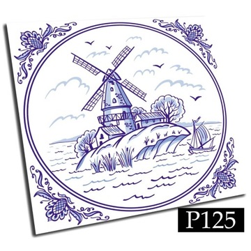 Samoprzylepne kafelki PCV 30x30 Wiatrak Azulejos