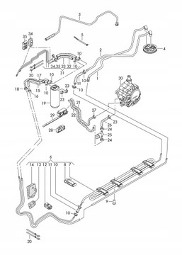 4F0203572E ОХЛАДИТЕЛЬ ТОПЛИВА + ТРУБКИ AUDI A6 C6