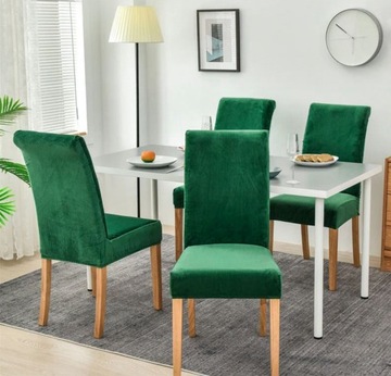 Чехлы на СТУЛА 6 шт. ВЕЛУРОВЫЙ УНИВЕРСАЛЬНЫЙ чехол СЕРЫЙ Комплект