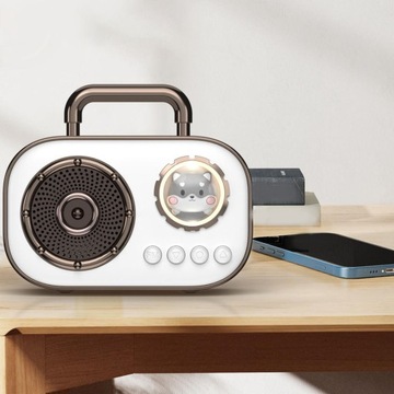 Портативная Bluetooth-колонка в ретро-стиле, маленький сабвуфер