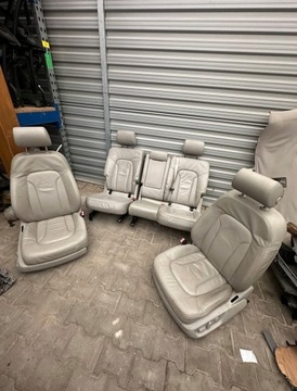 AUDI Q7 4L SEDADLA KOMPLET KŮŽE BÉŽOVÉ
