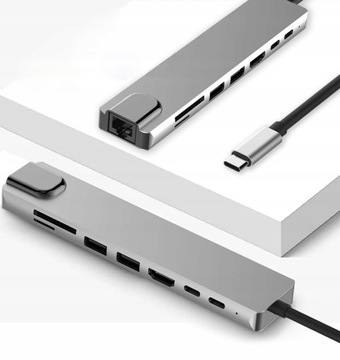 USB-концентратор типа C 3.1 Thunderbolt 3 HDMI 4K RJ45 SD TF